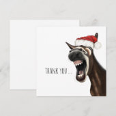 Cartes plates Merci Âne de Noël (Devant / Derrière)