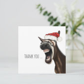 Cartes plates Merci Âne de Noël (Debout devant)