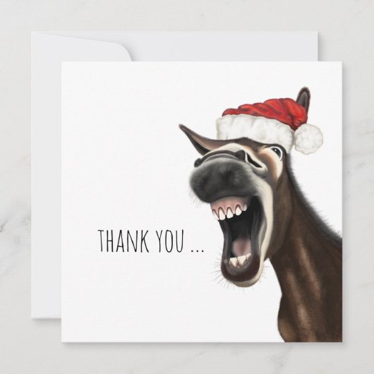 Cartes plates Merci Âne de Noël (Devant)