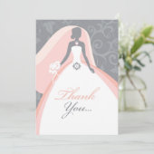 Cartes plates Merci Fête des mariées (Debout devant)