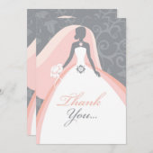 Cartes plates Merci Fête des mariées (Devant / Derrière)