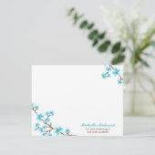 Cartes plates personnalisées Fleurs de cerisier dé (Debout devant)