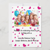 Cartes plates photo de coeurs roses - Merci (Dos)