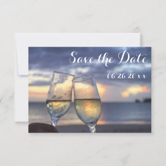Cartes plates pour annoncer la date de votre maria (Devant)