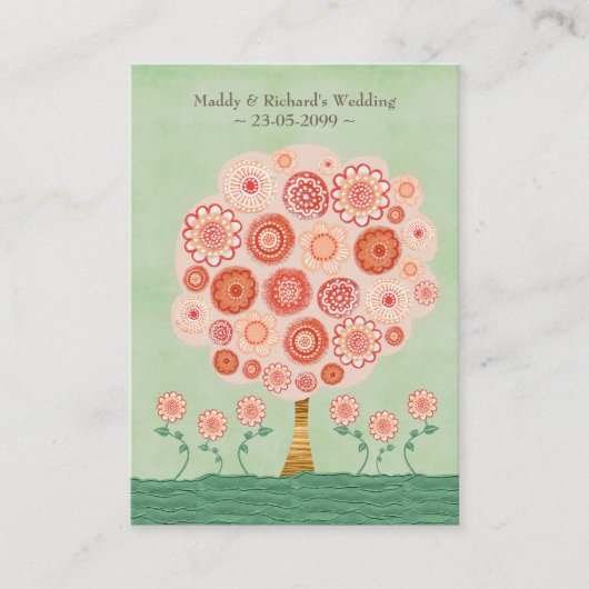 Cartes plates RSVP Mariage Tangerine Dream Tree (Devant)