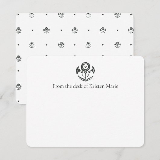 Cartes plats à imprimer noir et blanc (Devant / Derrière)