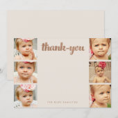 Cartes plats pour cadres photo en bronze Merci béb (Devant / Derrière)