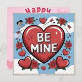 Cartes pliables imprimables de la Saint-Valentin p (Devant / Derrière)