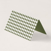 Cartes pliées à motif à carreaux harlequin vert ol (Back)