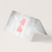 Cartes pliées de coeur rose Valentine (Back)