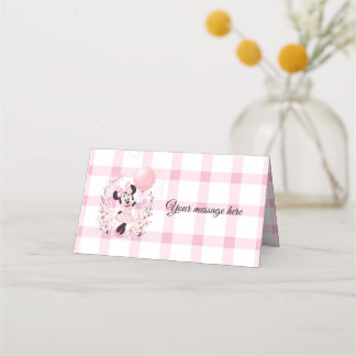 Cartes pliées de fête modifiables Minnie mouse