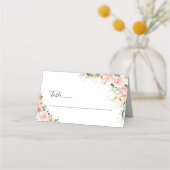 Cartes pliées de mariage aux roses roses Blush (Devant)
