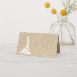 Cartes pliées de mariage avec thème de plage 'Beau