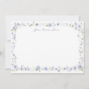 Cartes pliées personnalisées à fleurs sauvages ble