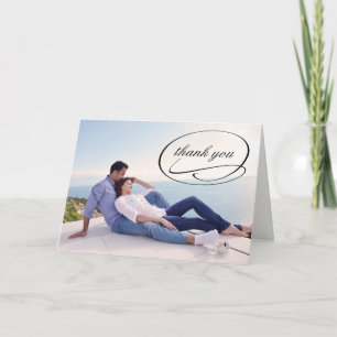 Cartes pliées simples avec lavis photo - Merci