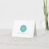 Cartes pliées simples avec monogramme en cercle de (Devant)