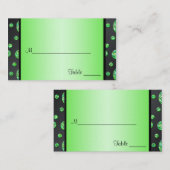 Cartes Pois de Glitterie Noire et Lime (Devant / Derrière)