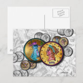 CARTES POST - Big Coin Pop Art (Devant / Derrière)