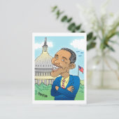 CARTES POST CARTOON OBAMA (Debout devant)