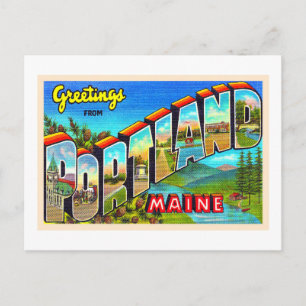 Cartes postale ancienne grande lettre Portland Mai