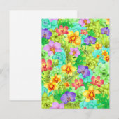 Cartes postale aquarelle Orchidées Succulentes Mon (Devant / Derrière)