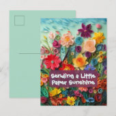 Cartes postale florale de soleil de printemps (Devant / Derrière)