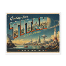 Cartes postale rétro de science-fiction « Salutati