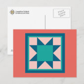 Cartes postales à carreaux - Etoile à dents de sci (Devant / Derrière)