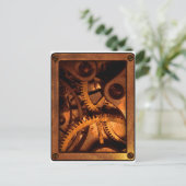 Cartes postales à engrenages Steampunk horlogerie (Debout devant)