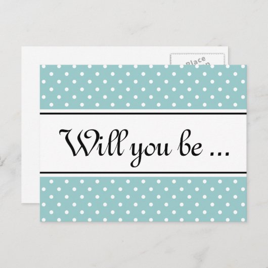 Cartes postales | à petits pois turquoises et blan (Devant / Derrière)