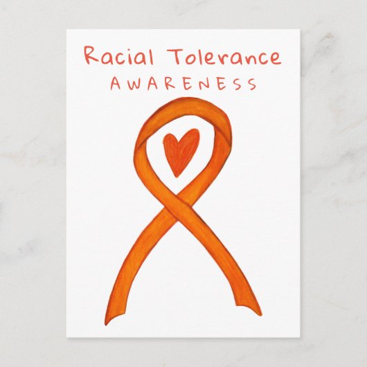 Cartes postales à ruban pour la tolérance raciale (Devant)