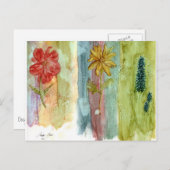 Cartes postales à trois fleurs (Devant / Derrière)