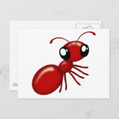 Cartes postales adorables Cartoon Red Ant (Devant / Derrière)