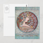 Cartes postales Alphonse Mucha Ivy Art Nouveau (Devant / Derrière)