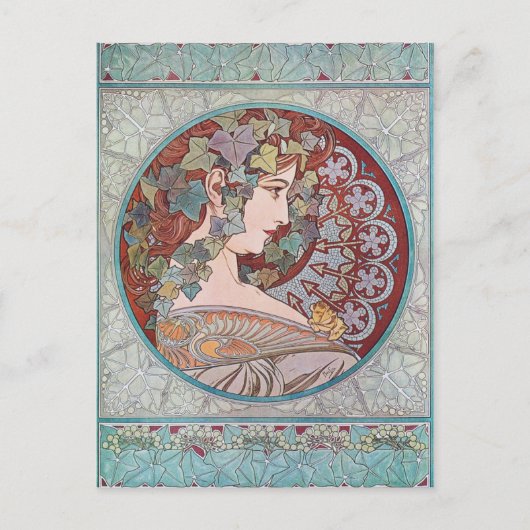 Cartes postales Alphonse Mucha Ivy Art Nouveau (Devant)