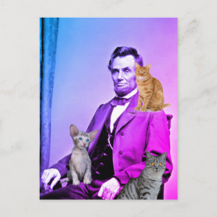 CARTES POSTALES AMOUREUX DE LES CHATS ABE LINCOLN