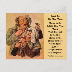 Cartes postales amusantes de Nouvel An couple qui 