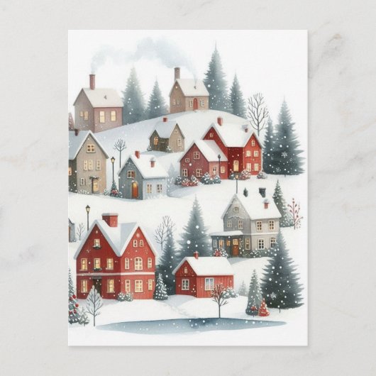 Cartes postales anciennes de maisons de Noël rétro (Devant)