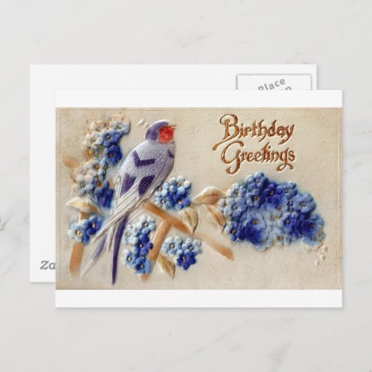 Cartes postales anciennes de vœux d'anniversaire a (Devant / Derrière)