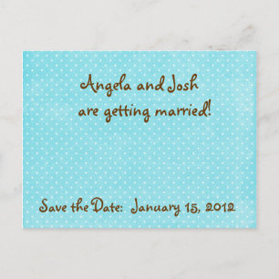 Cartes postales Aqua à pois Save the Date