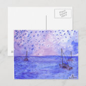 Cartes postales Aquarelle Bateaux (Devant / Derrière)