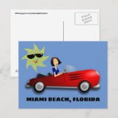 Cartes postales ART de MIAMI BEACH, FLORIDE FILLE (Devant / Derrière)