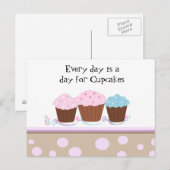 Cartes postales avec cupcakes et message mignon (Devant / Derrière)