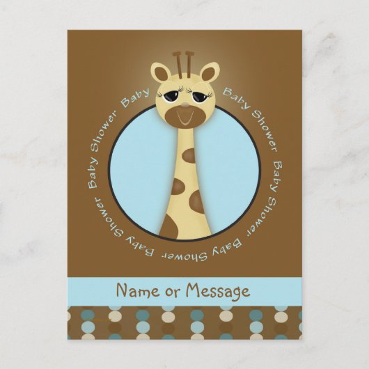 Cartes postales baby shower Giraffe (Devant)