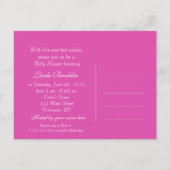 Cartes postales baby shower rose (Dos)