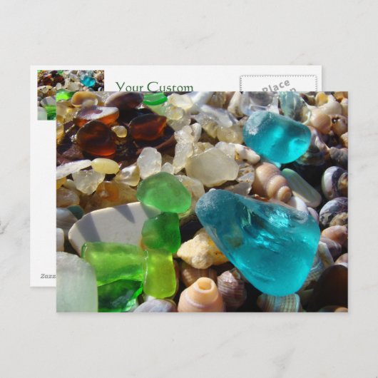 Cartes postales Beach Seaglass Agate Rocks Shells (Devant / Derrière)