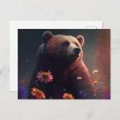 Cartes Postales bear Fleur (Devant / Derrière)