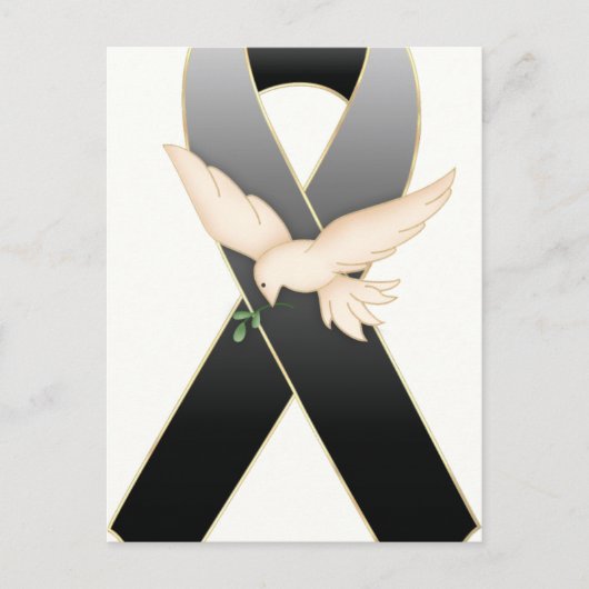 Cartes postales Black with Dove Ribbon Awareness (Devant)