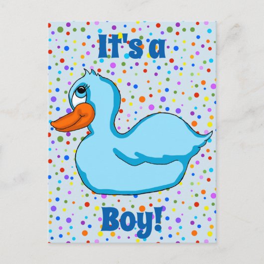 Cartes postales Blue Duck Baby Faire-part (Devant)