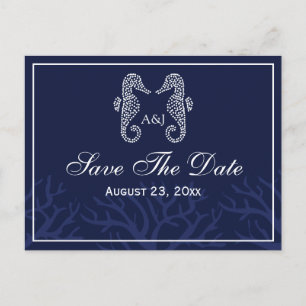 Cartes postales "Blue Seahorse Monogram" pour anno